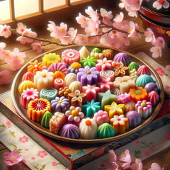 colorful assortment of traditional Japanese rice candies